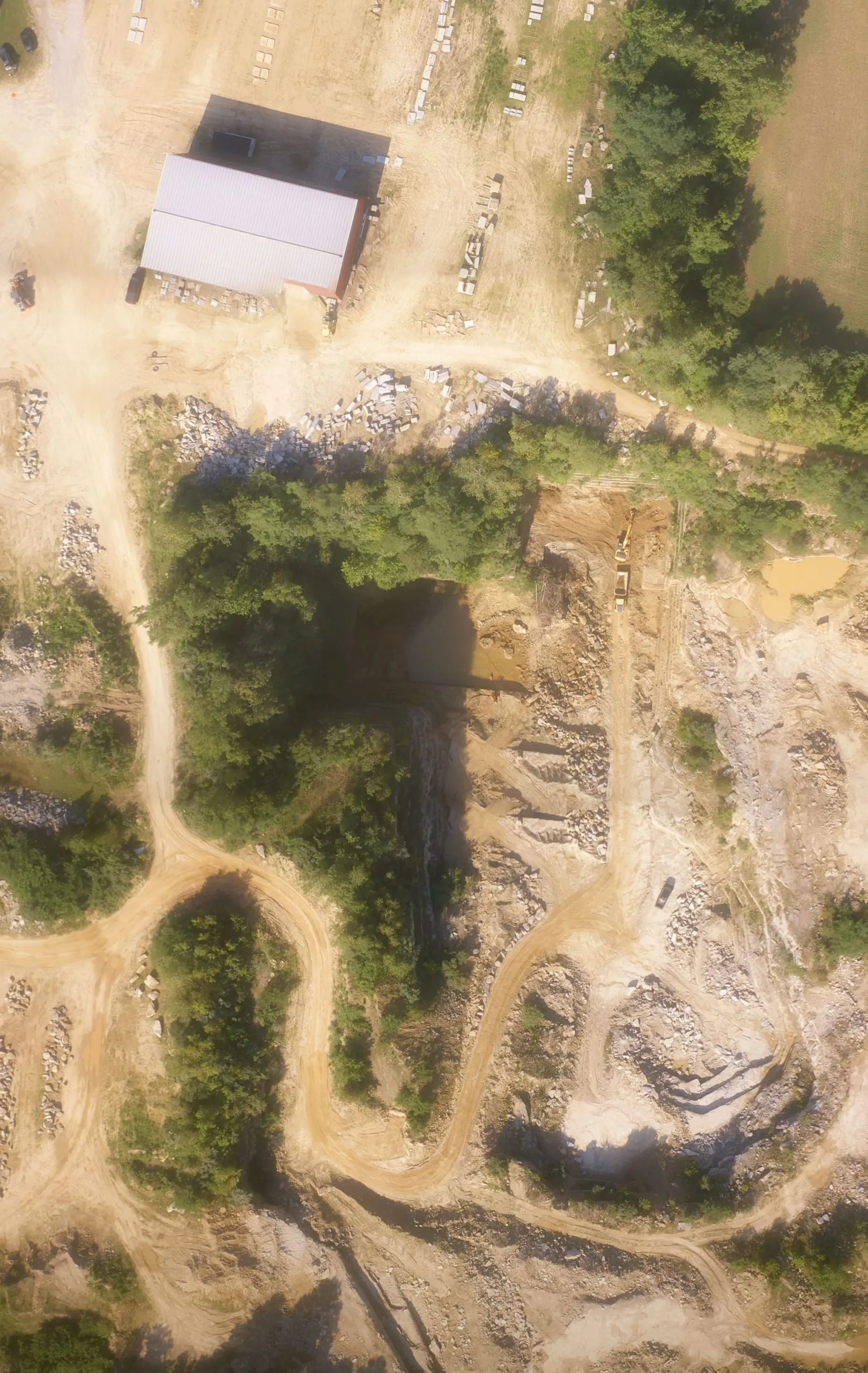 Aerial view of Kipton Quarry